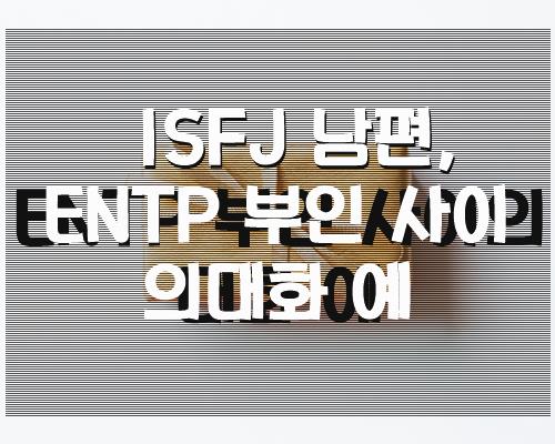 ISFJ 남편, ENTP 부인 사이의대화 예