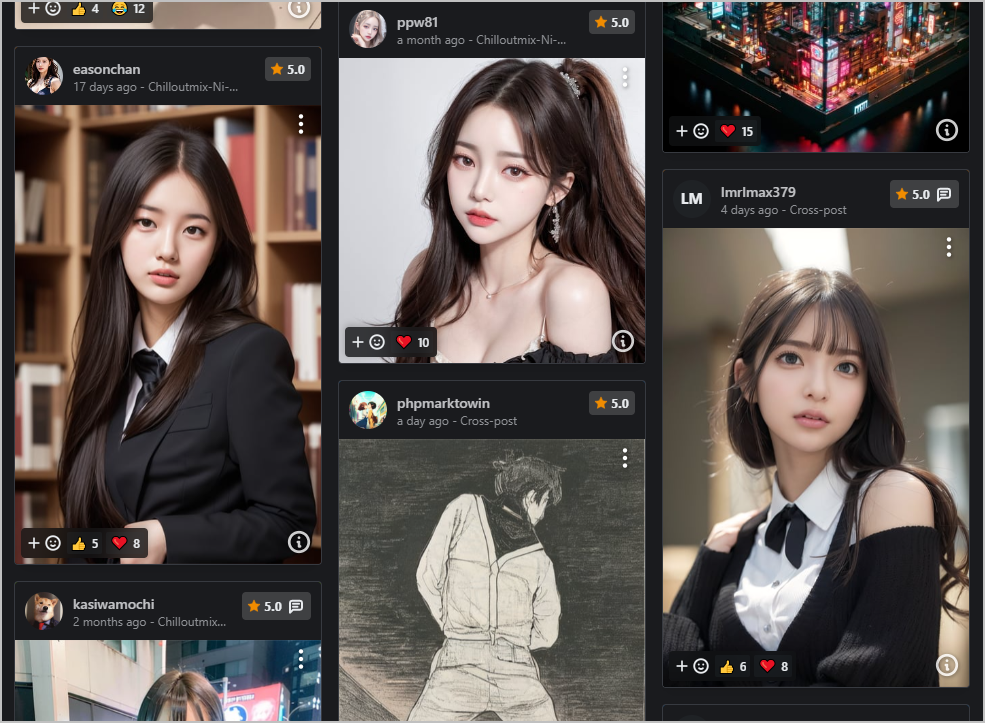 스테이블 디퓨전 AI 실사 만들기 모델 3가지 추천(Stable diffusion 사용법) 3 chilloutmix model 1