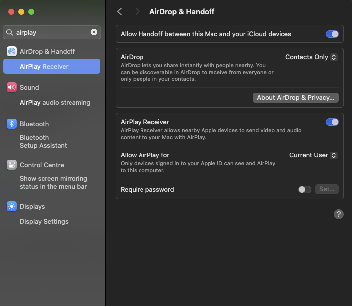 [Mac] 포트 7000 "address already in use 7000" 에러 발생 시? 맥북 시스템설정에서 Airplay Receiver를 Off하자