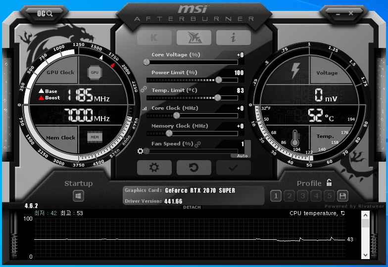 rtx 3060 afterburner settings