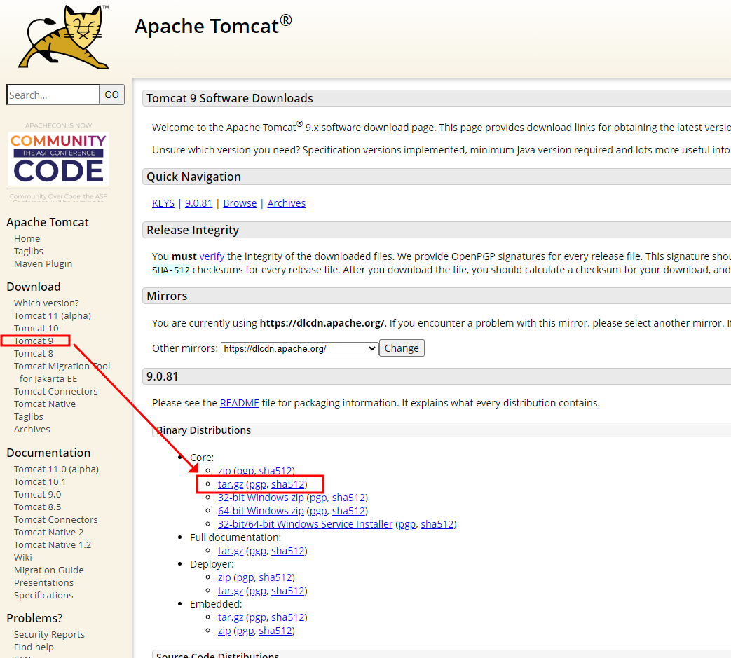 Apache tomcat 9 