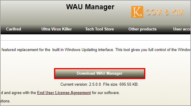 download wau manager (windows automatic updates)