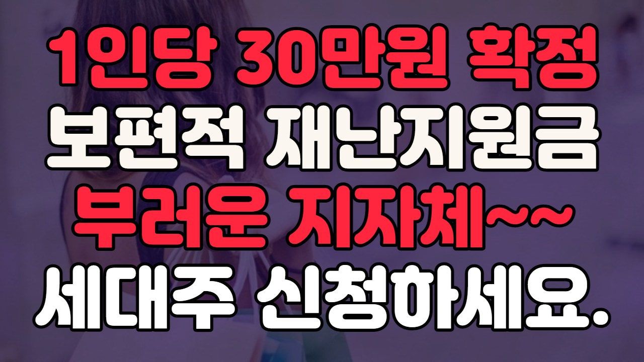 보편적 재난지원금 1인당 30만원 지급 확정 부여군