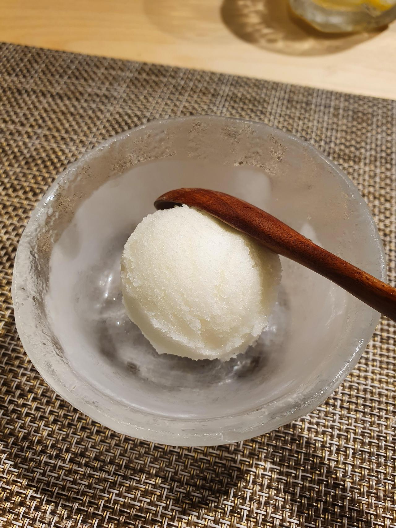 석계역 스시 다온 디너오마카세 후기 37 우동-라임셔벗-스시다온-디저트