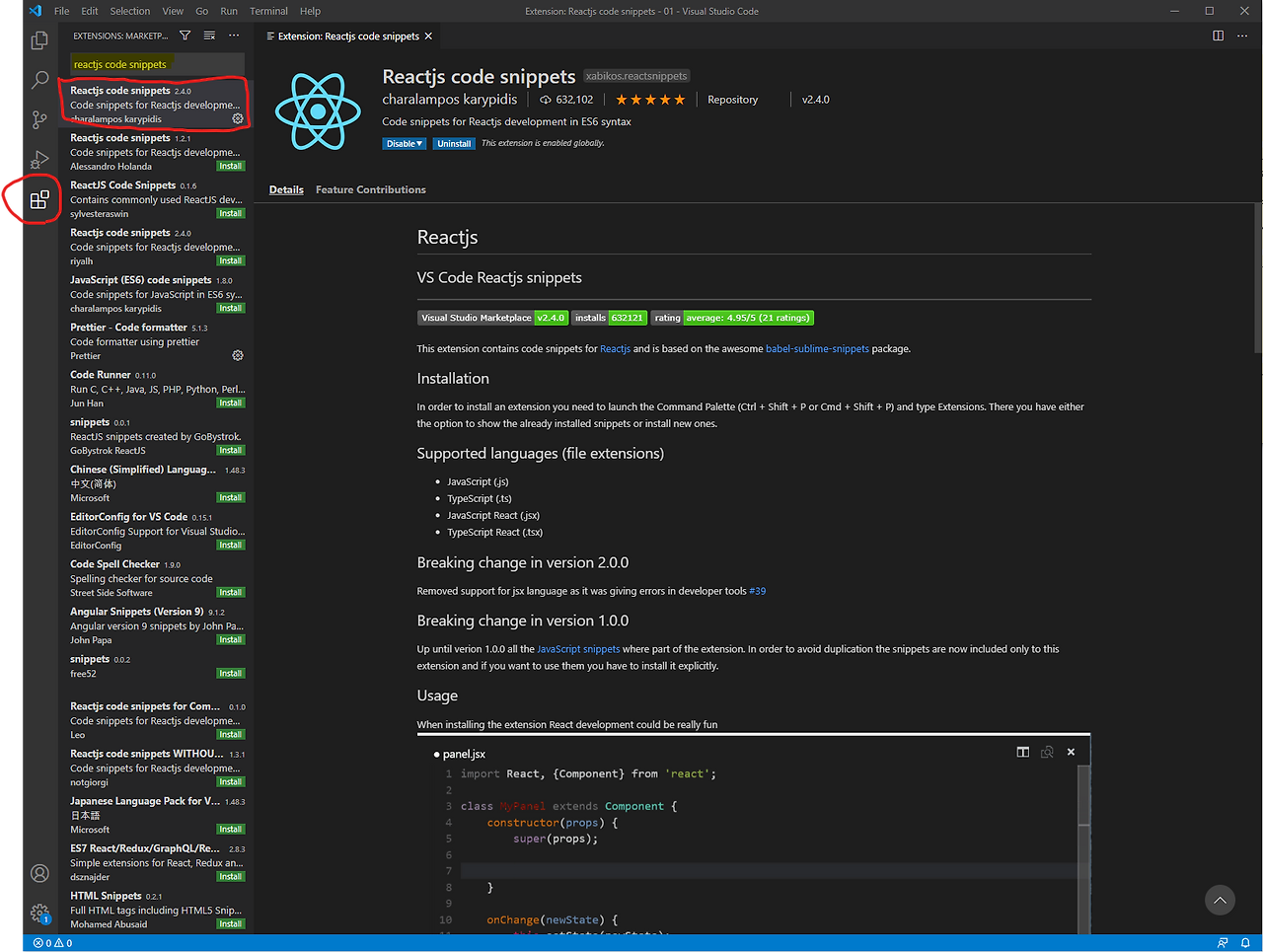 Visual studio code extensions for react - innovationfer