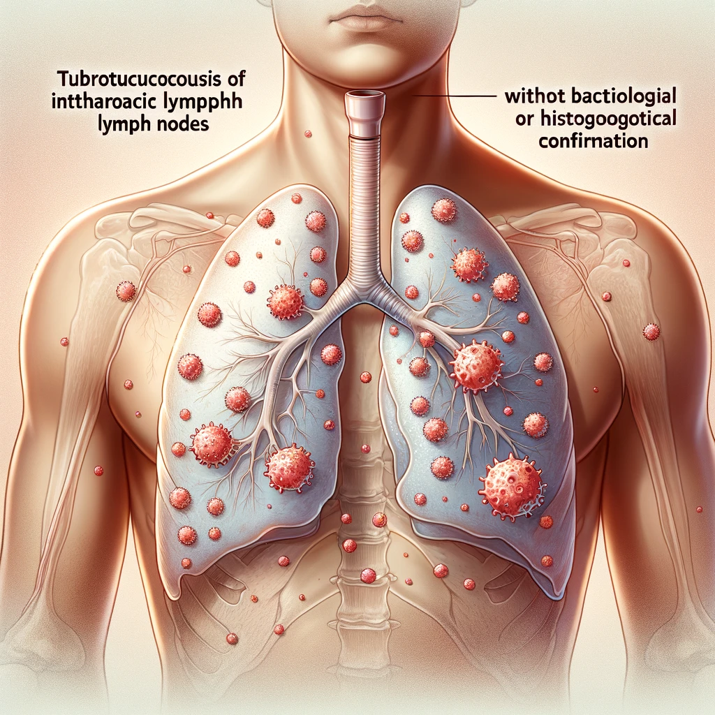 A16.3 세균학적 또는 조직학적 확인에 대한 언급이 없는 흉곽내림프절의 결핵(Tuberculosis of intrathoracic lymph nodes, without mention of bacteriological or histological confirmation)