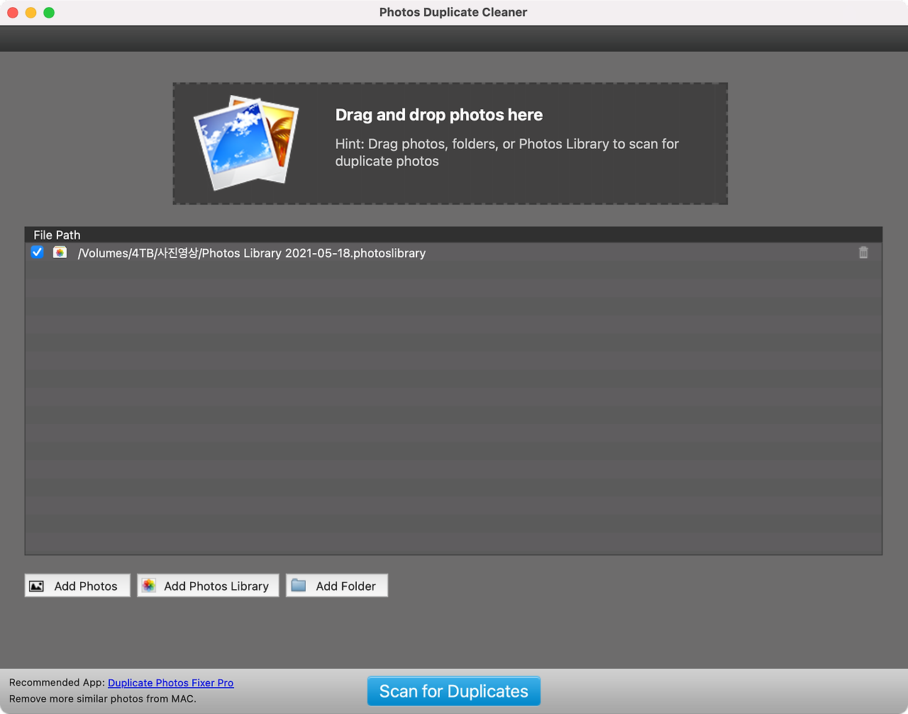 photos duplicate cleaner mac add album