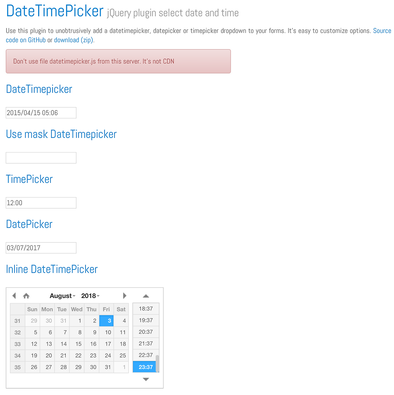 jQuery의 Datepicker는 뭔가 아쉬워, 시간이 필요해 | DateTimePicker