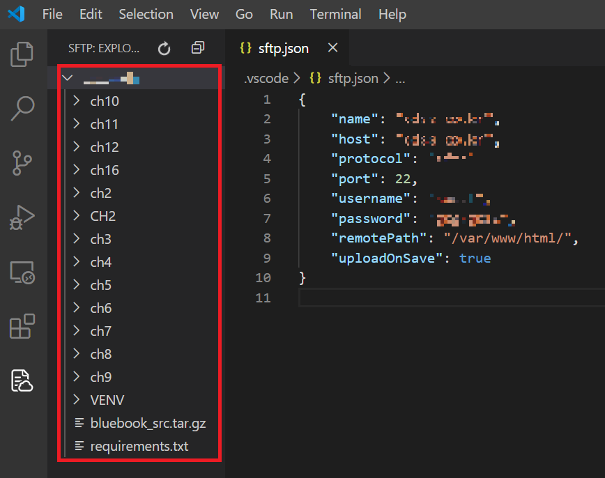 Visual studio code sftp настройка