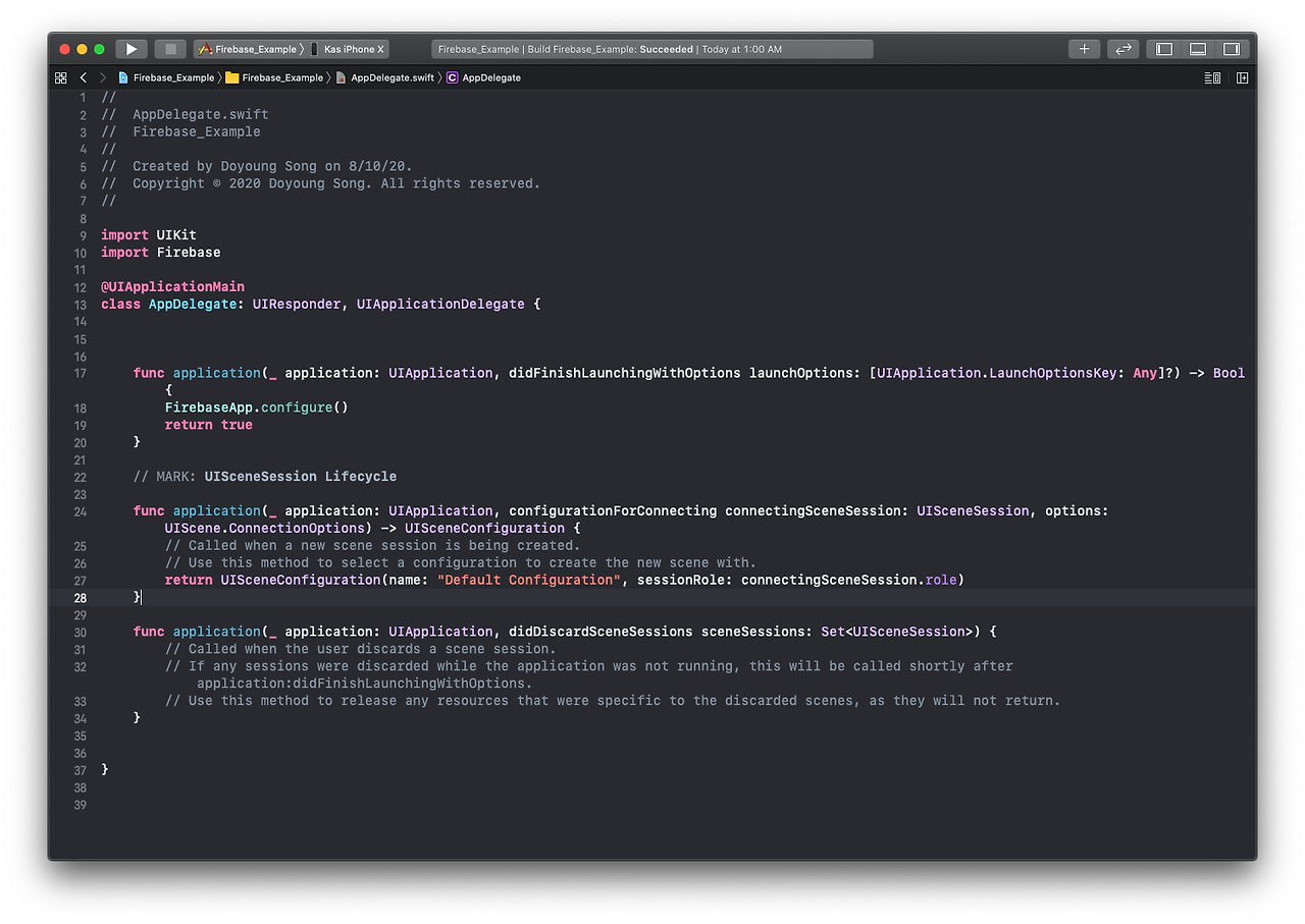 Xcode 의 AppDelegate 파일