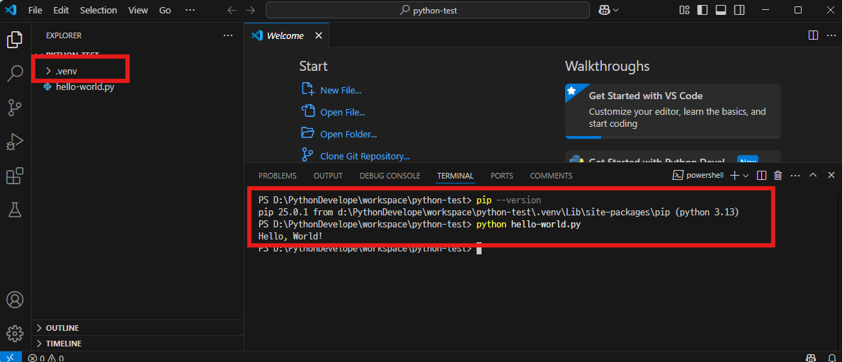Vscode python venv 