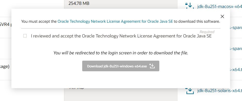 java se development kit 8u251 download