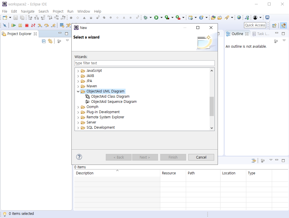 eclipse how to install objectaid uml explorer