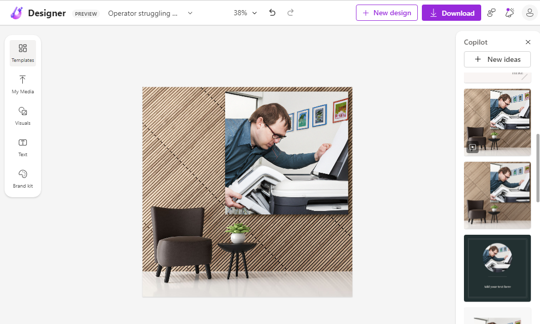 텍스트로 디자인 템플릿을 만들어 주는 Microsoft Designer 사용하기 7 ywAAAAAAQABAAACAUwAOw==