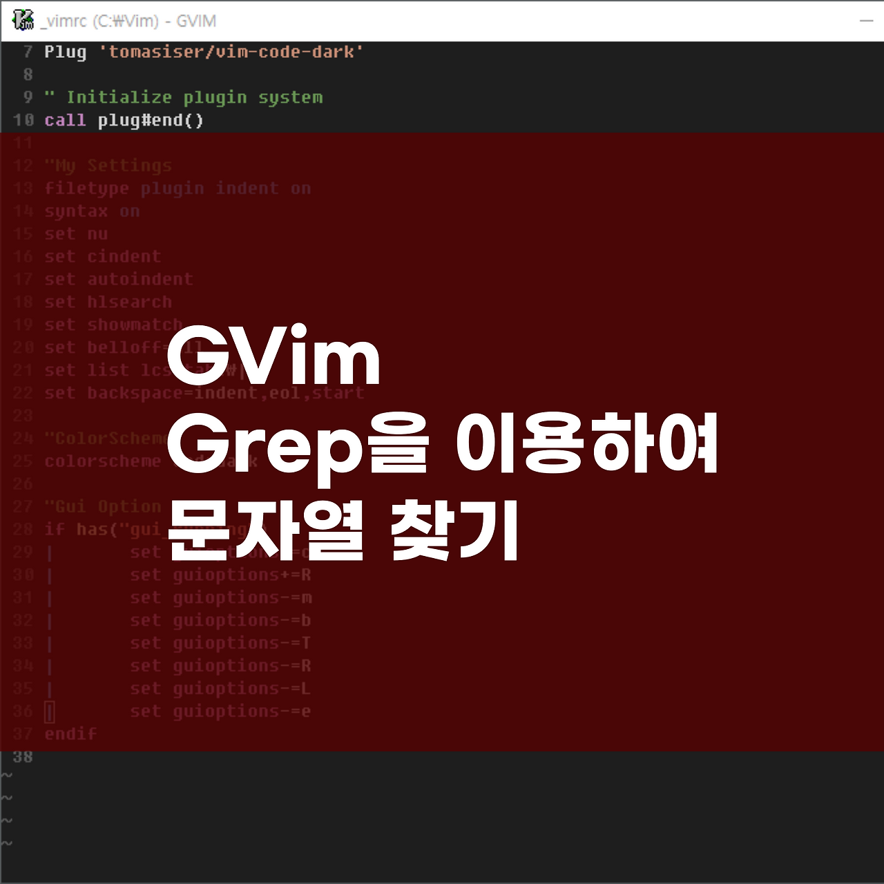 GVim 에서 Grep 사용하기 (Grep을 이용하여 문자열 찾기)
