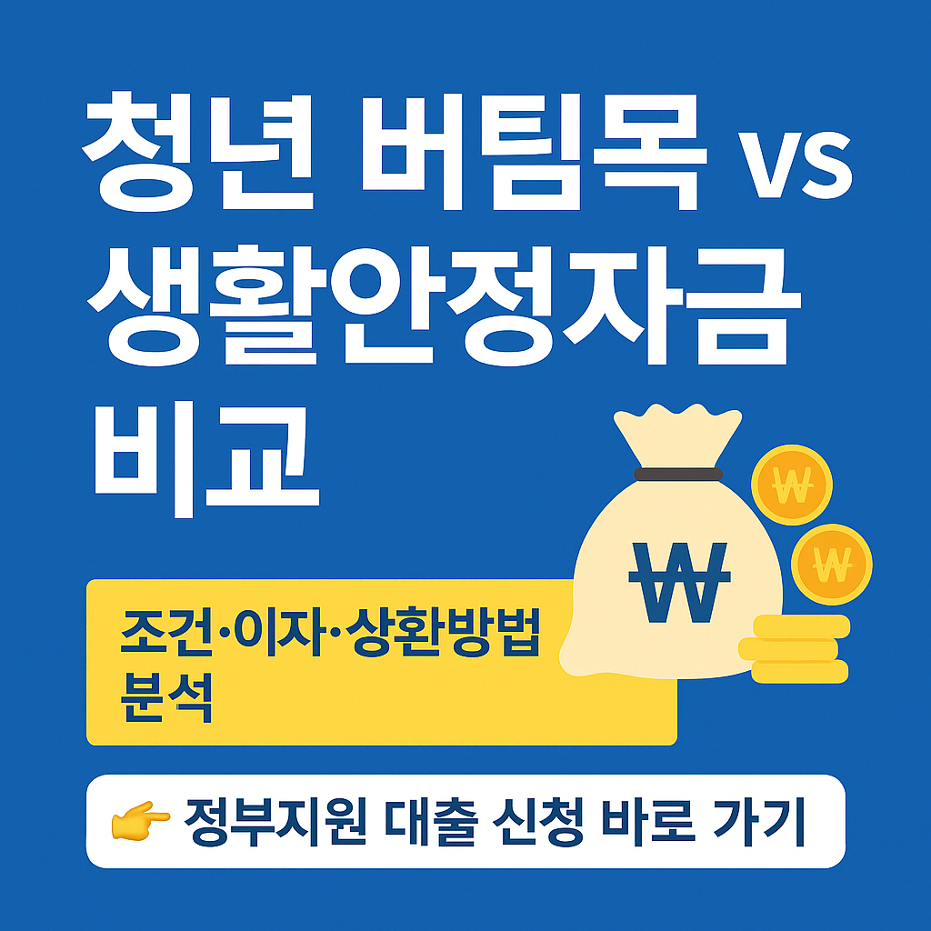 청년 버팀목 대출과 생활자금 대출 비교