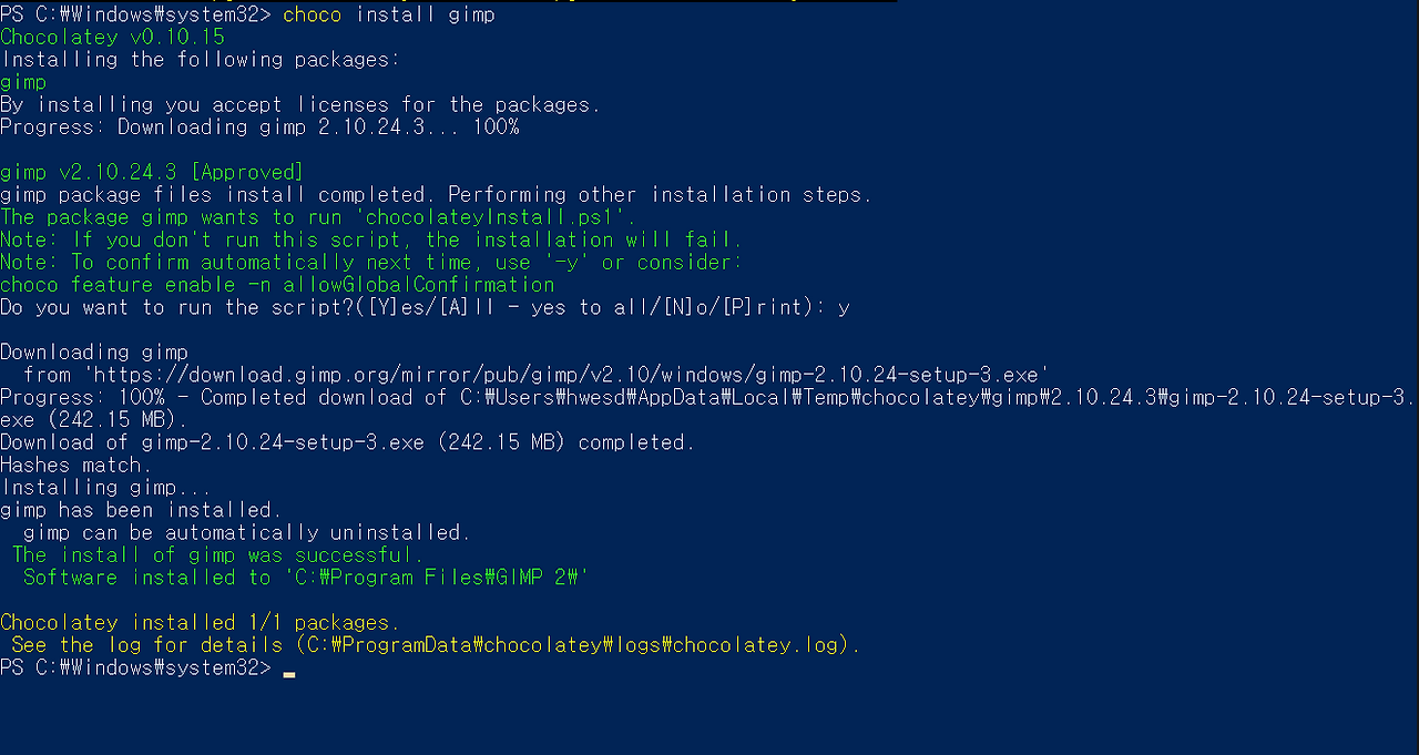 chocolatey install windows 10