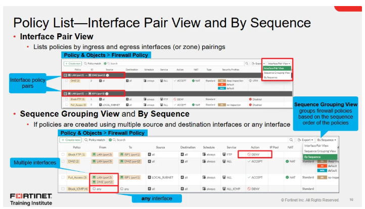 16. Policy List - Interface Pair View and By Sequence — DJ (시시한아이)