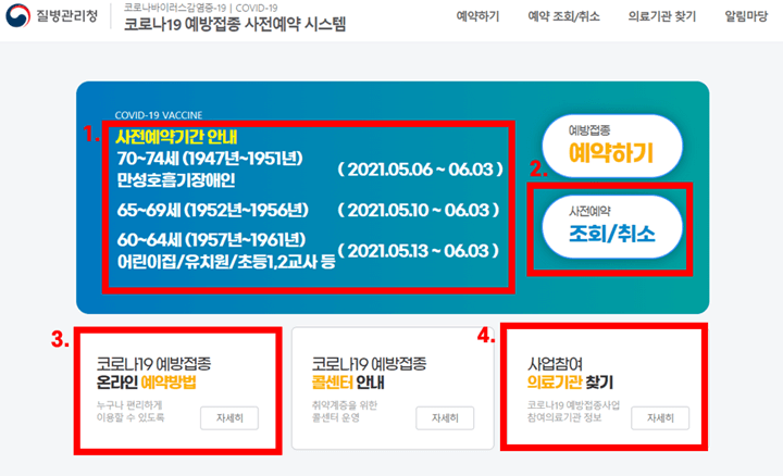 코로나 예방접종 예약하는 방법(온라인 사전예약)
