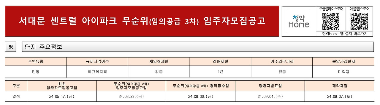 서대문 센트럴 아이파크 청약 정보