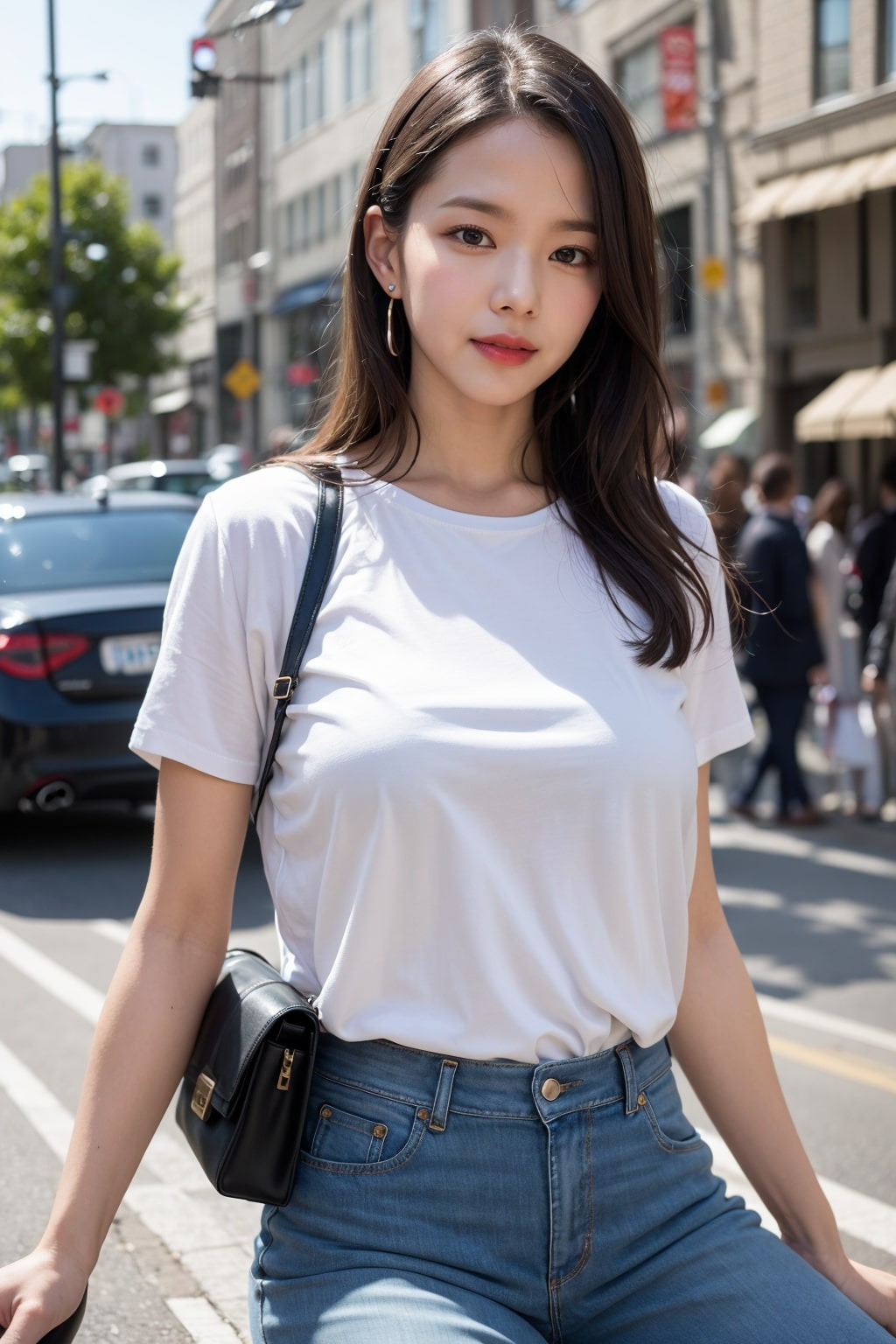 플래시24- > 카툰/애니 > 주말에 데이트 하는 흰티에 청바지입은 여자