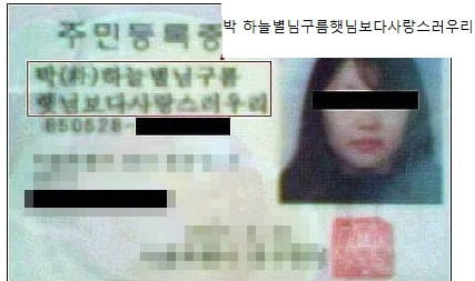 세계에서 가장 긴 이름과 한국에서 가장 긴 이름