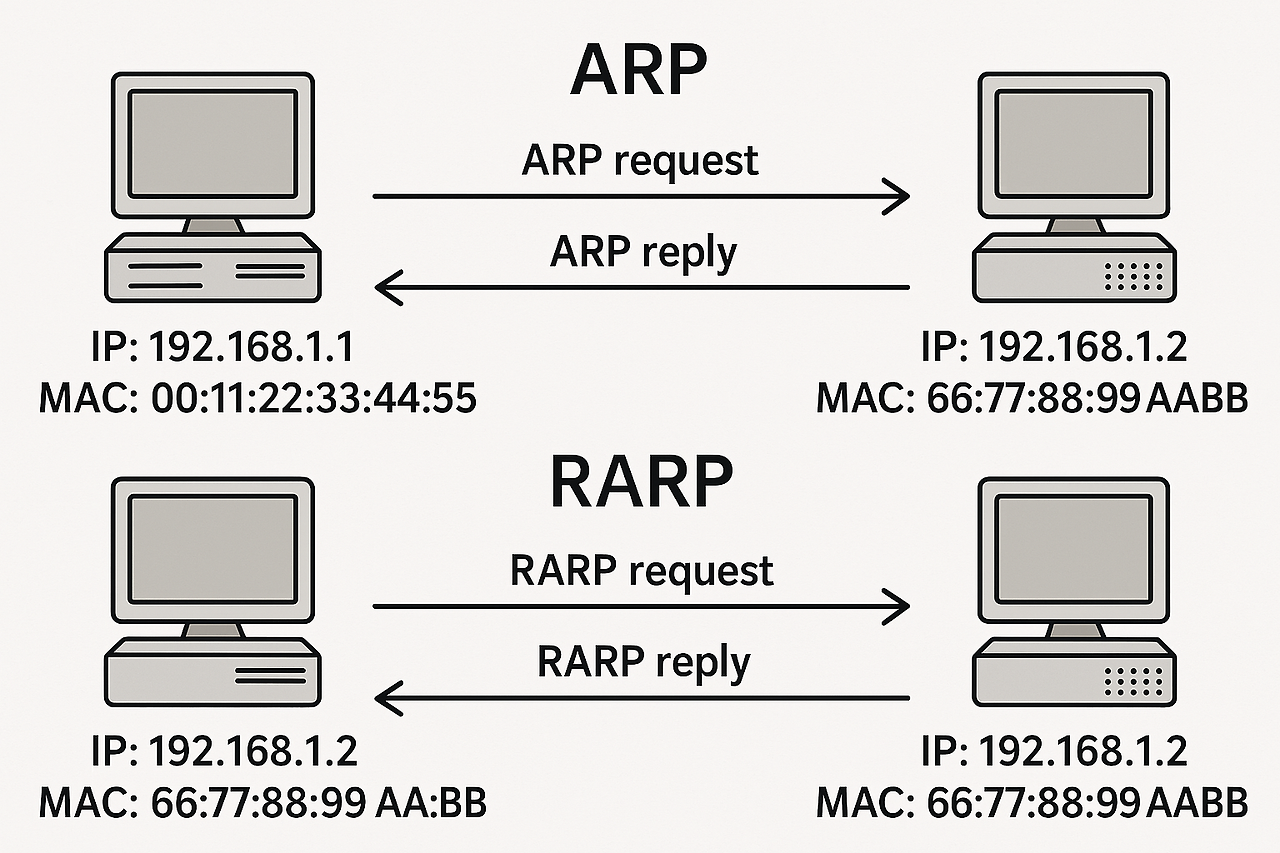 IP 주소, MAC 주소, ARP, RARP의 차이점과 실무에서의 활용 — 민트의 기억장