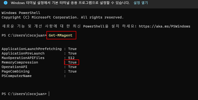 윈도우11 PC RAM 메모리 압축해 성능 향상시키기 | PowerShell 메모리 사용량 2 ywAAAAAAQABAAACAUwAOw==