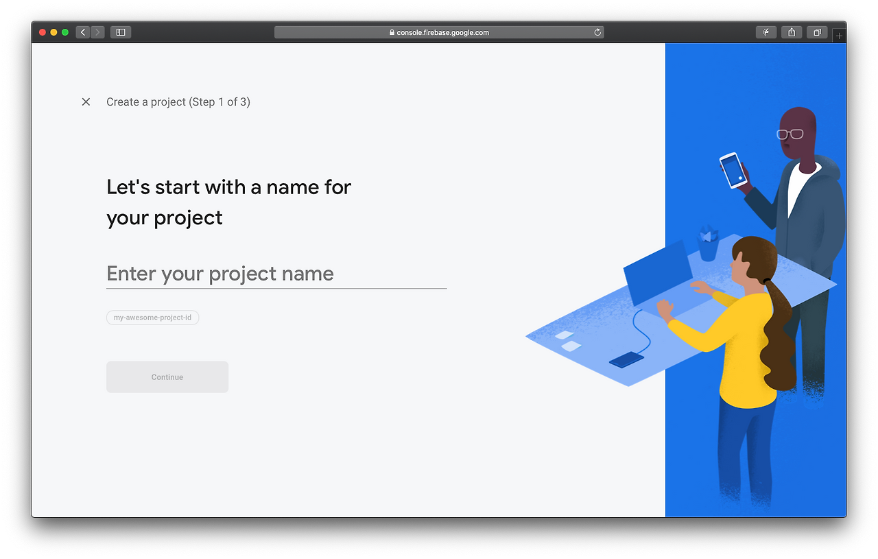 Firebase 프로젝트명 생성화면