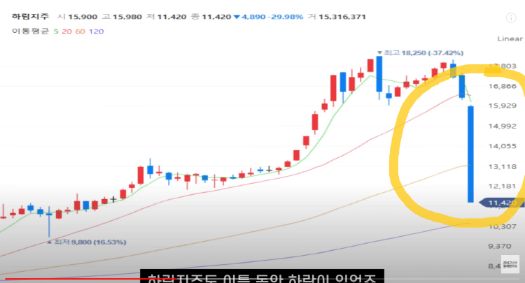 임창청 주가조작연루, 작전세력의 배후는 과연 누구일까(ft.전인구경제연구소) 2 작전세력에 의한 하림지주 주가하락