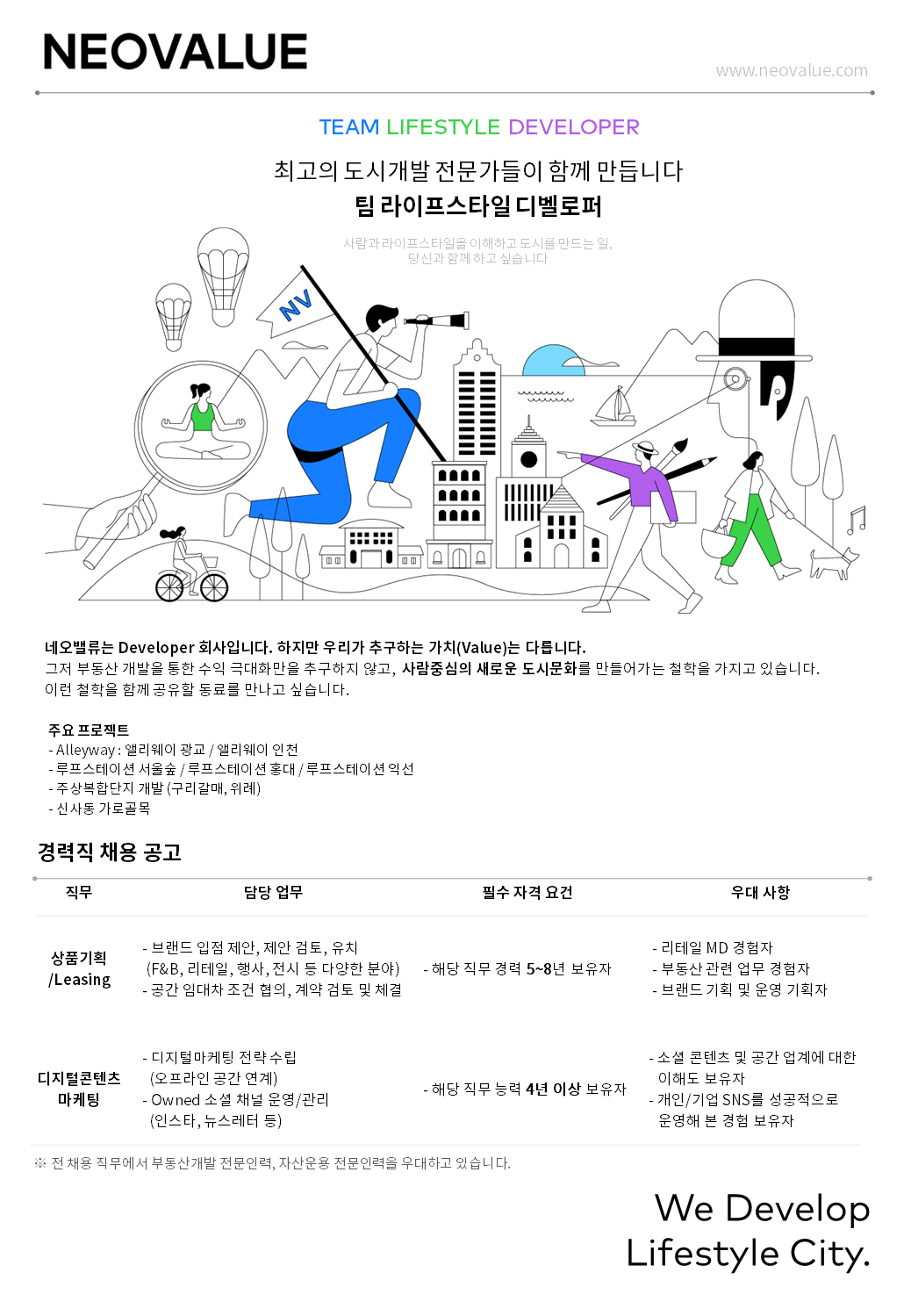 [네오밸류(주)] 네오밸류 경력직채용(상품기획Leasing / 디지털콘텐츠) - 사람인