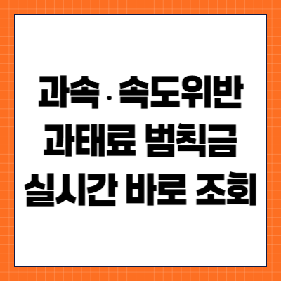 과속 과태료 및 속도위반 과태료 조회 안하면 불이익 정리