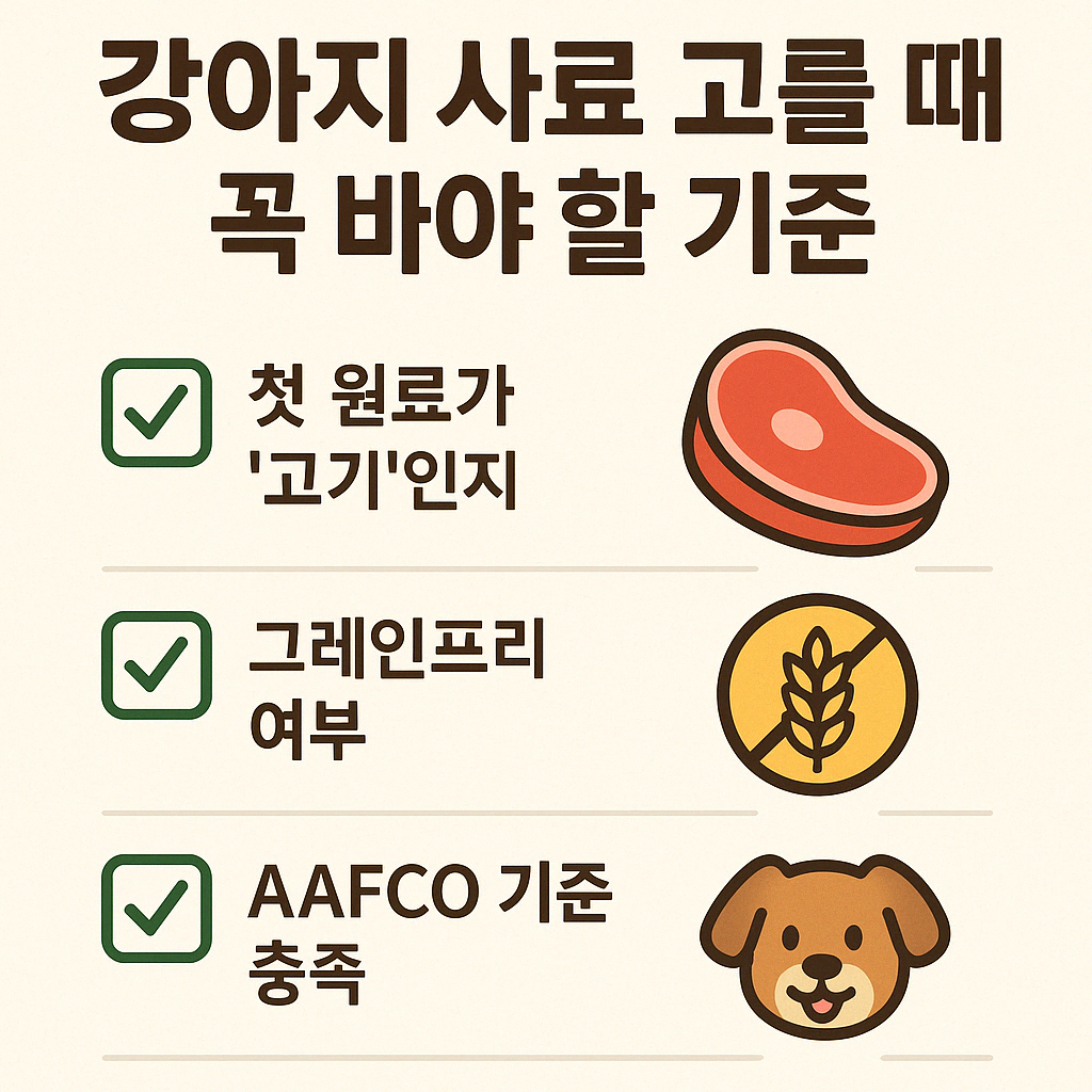 강아지 사료 고를 때 꼭 봐야 할 기준 4가지 요약