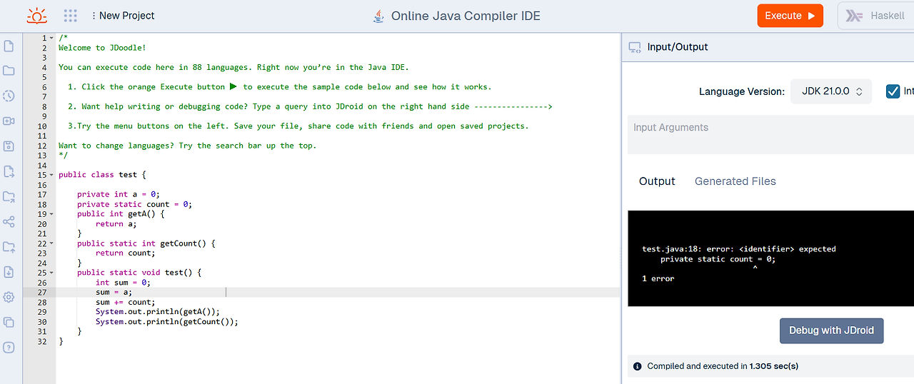 Online Java Editor
