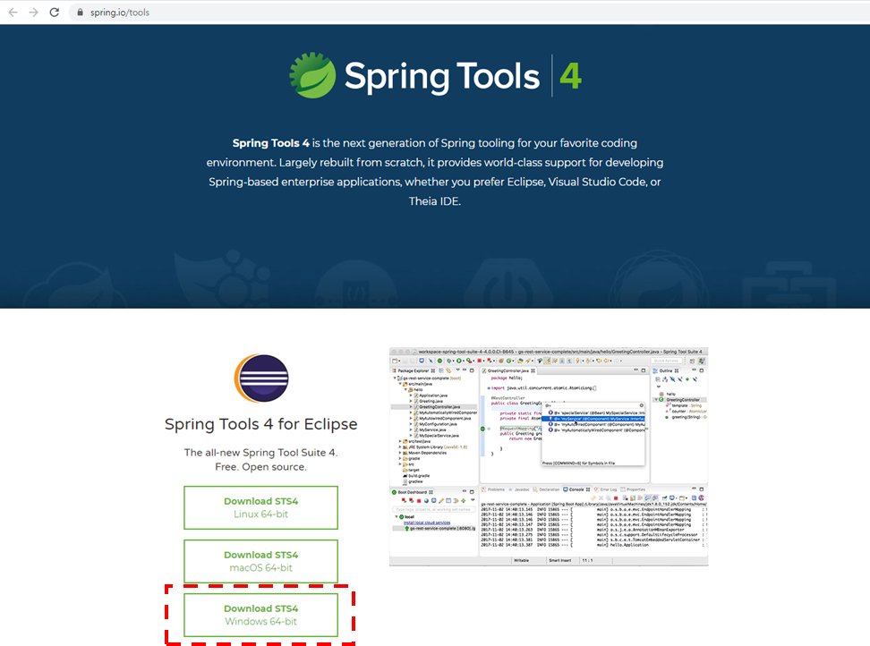 spring tool suite download for windows 10 64 bit zip