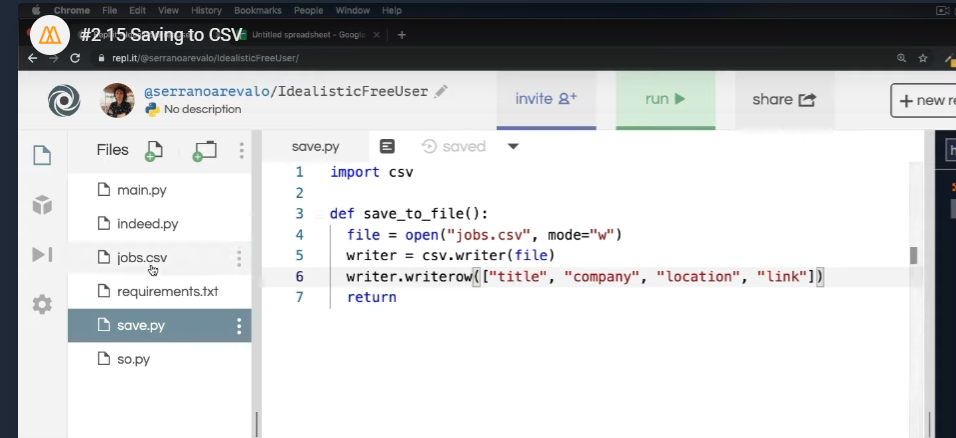Python save to csv