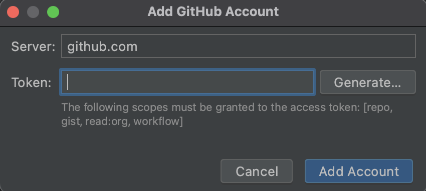 github personal access token