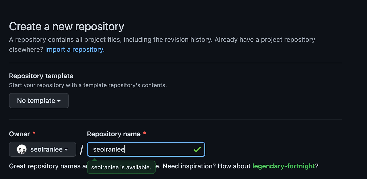 create a new repository