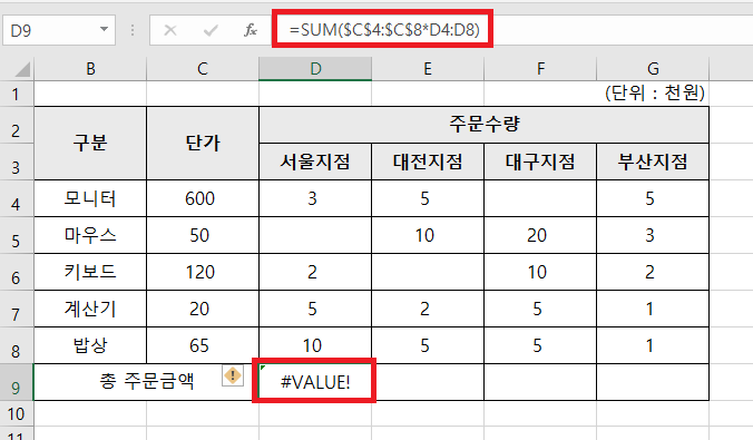 [엑셀] 배열수식의 기초 및 Ctrl Shift Enter 배열수식 입력 안 될 때 해결 방법