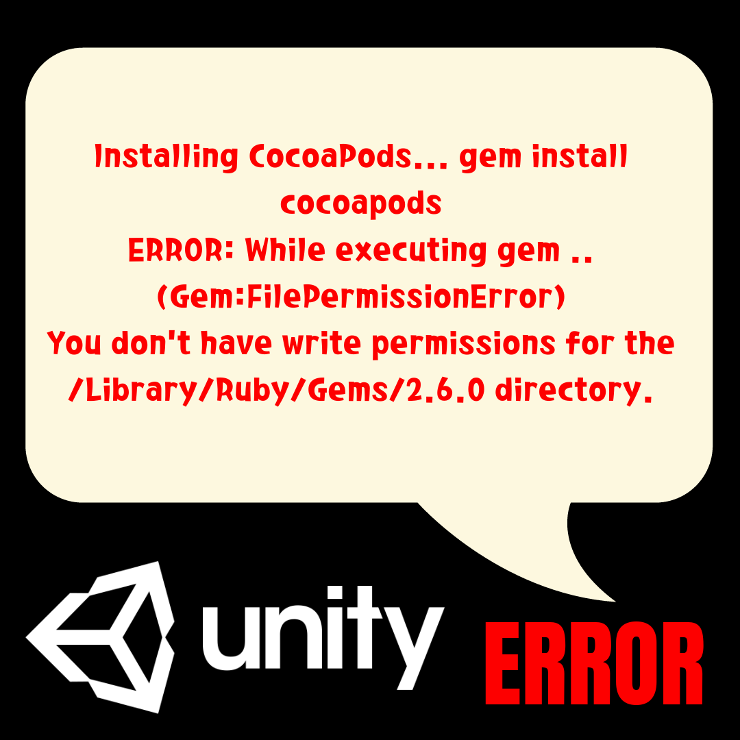 Installing CocoaPods... gem install cocoapodsERROR While executing gem