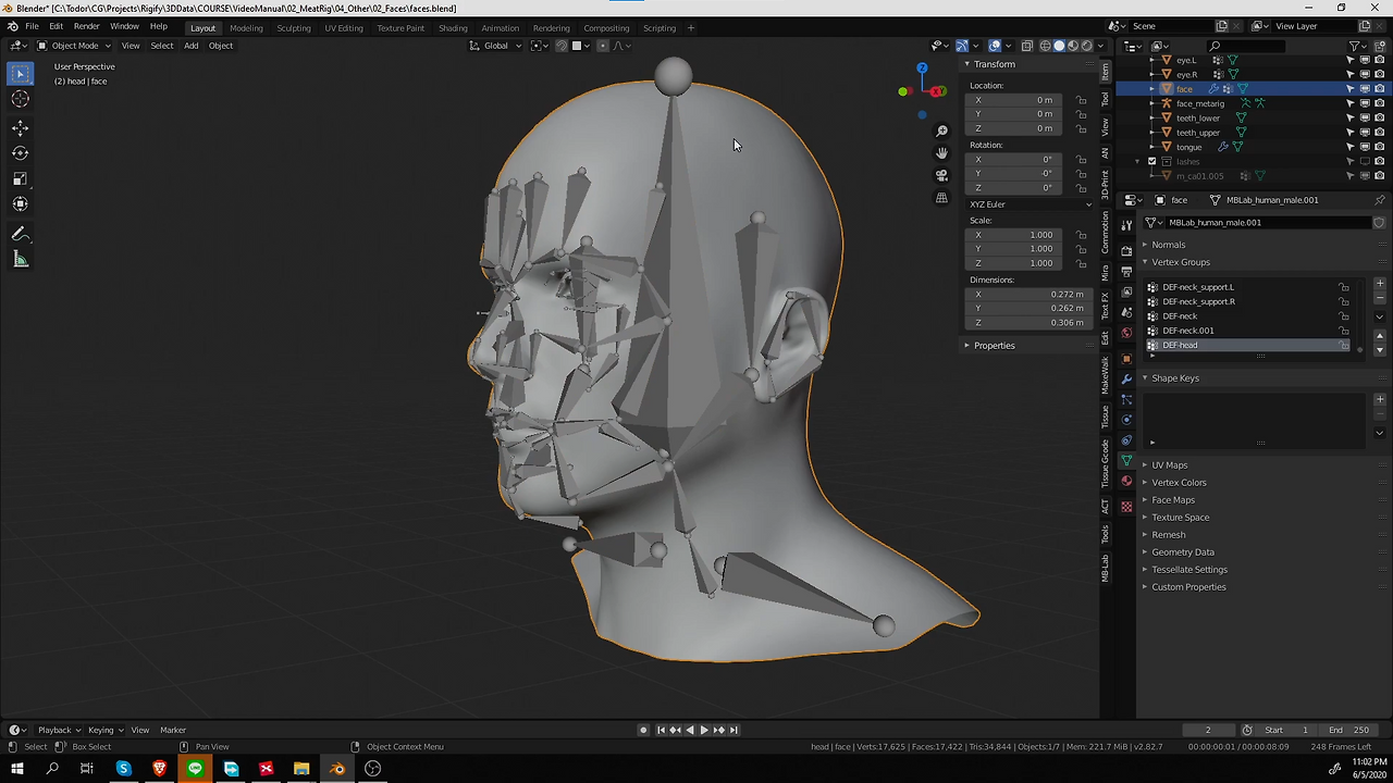 블렌더 강좌 - 리기파이 얼굴 리깅 - Rigify Face Rig - 캐공방TV
