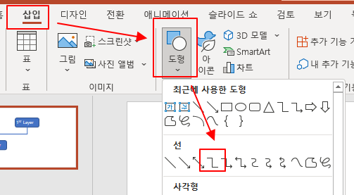 PPT, 도형에 연결선 넣어 조직도 만들기 2 ywAAAAAAQABAAACAUwAOw==