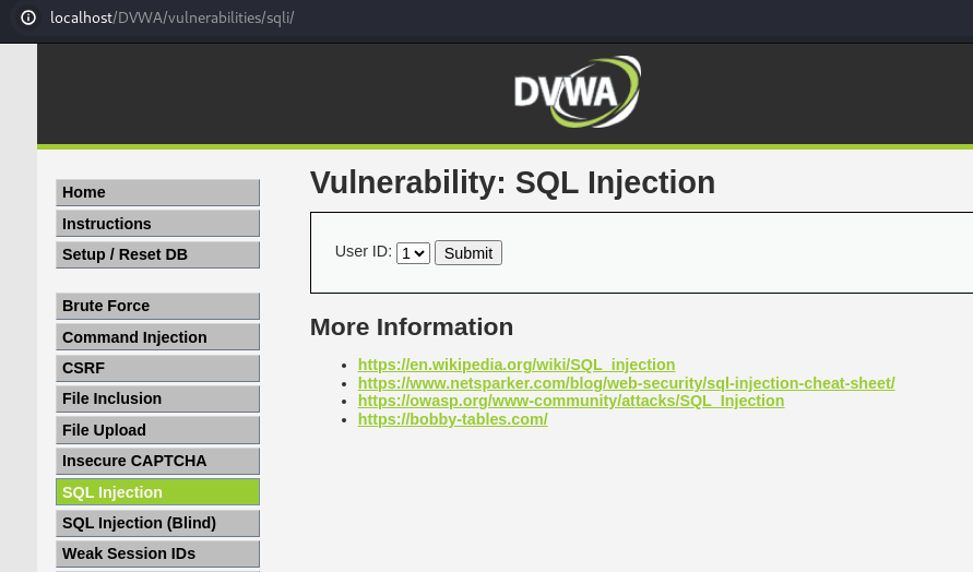 Dvwa sql injection medium