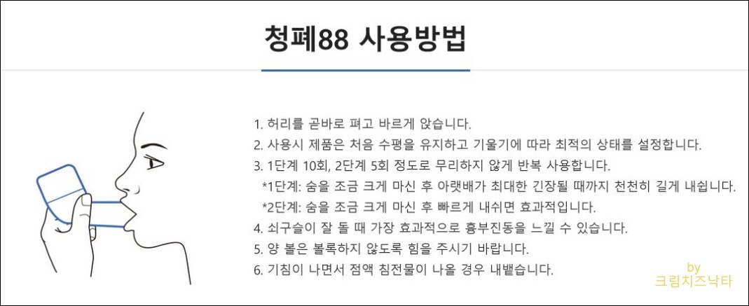 청폐88 (수동식 흉벽 진동기, 가래 빼는 법)