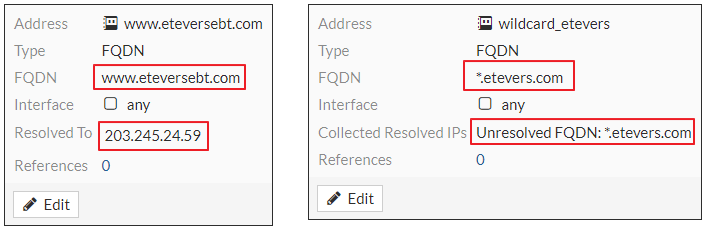 Wildcard FQDN의 DNS resolve 방식