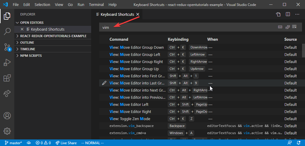 vim page down shortcut key