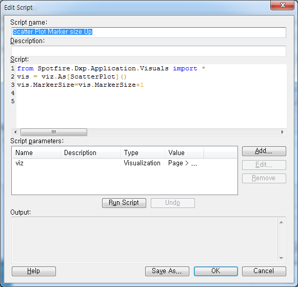 [Spotfire & Python] IronPython의 Script Parameters