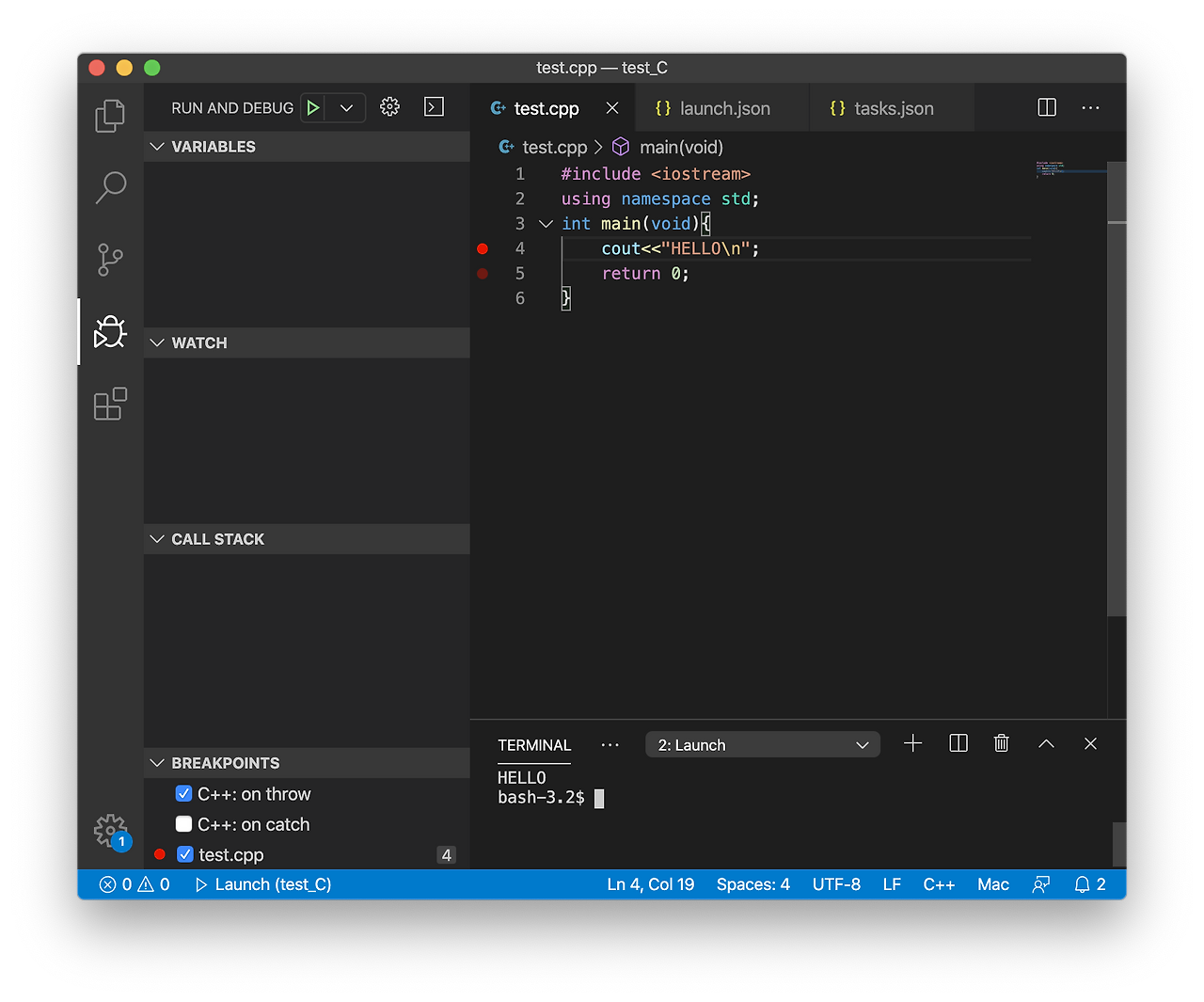 vscode mac c++