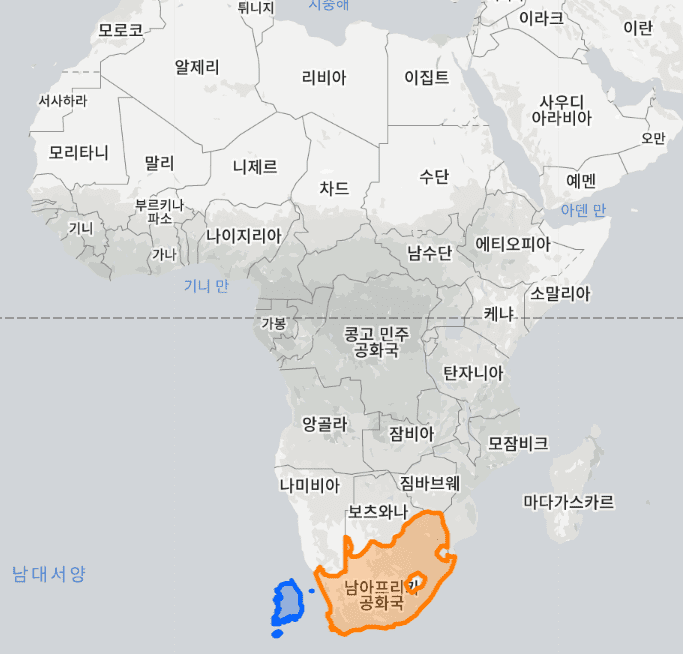  남아프리카공화국 vs 한국 비교(땅 면적, 지도 비교, 인구수) Motiv 