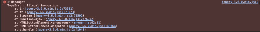 Uncaught TypeError: Illegal invocation